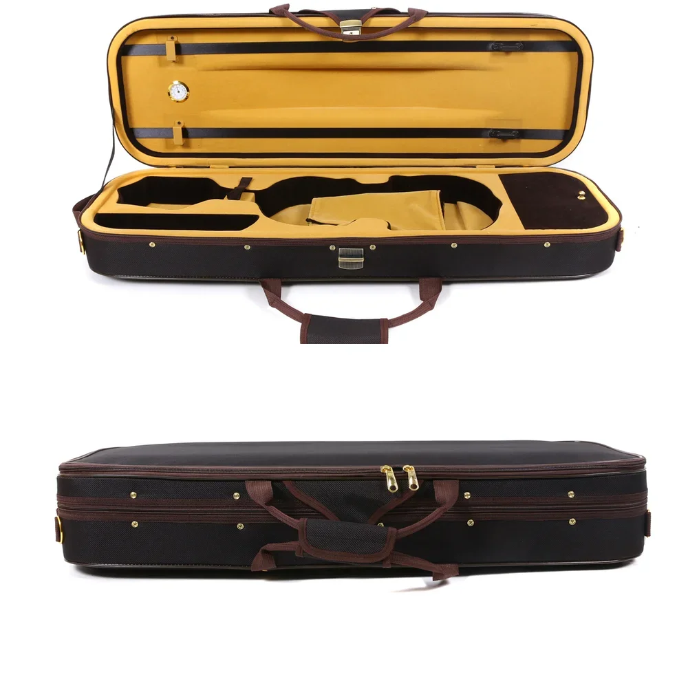 

Violin Case 4/4 Full Size Violin Box Wooden Oblong Cases for Violin Straps Strong Handle Durable Carry Portable Case