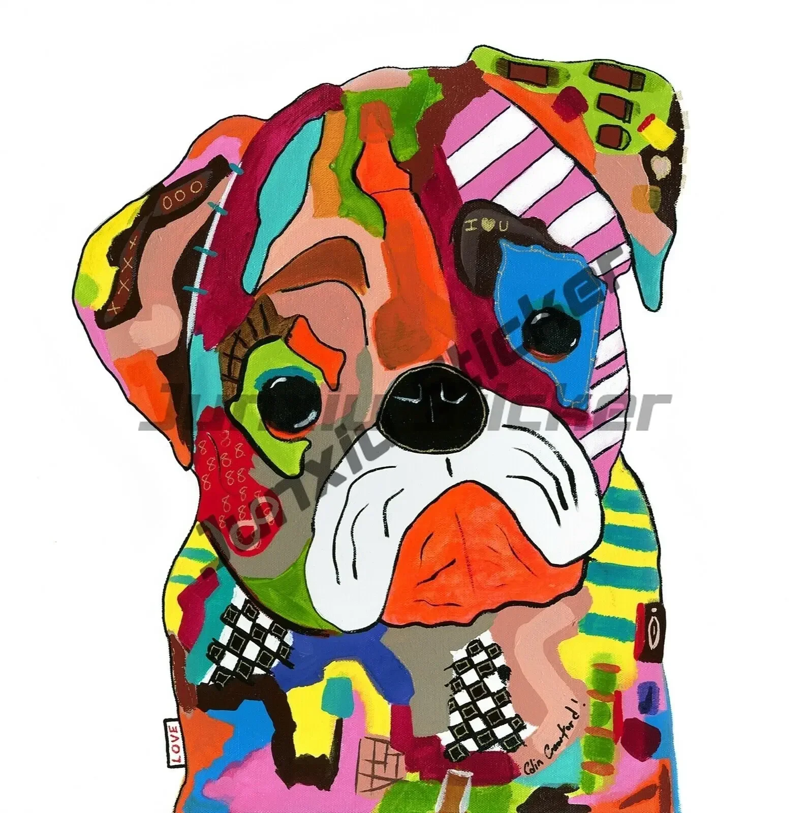 Rude Pug Dog Stickers Kawaii Dog Pug Life Self-Adhesive Decal Decors Personality Pug Stickers Waterproof Occlusion Scratch