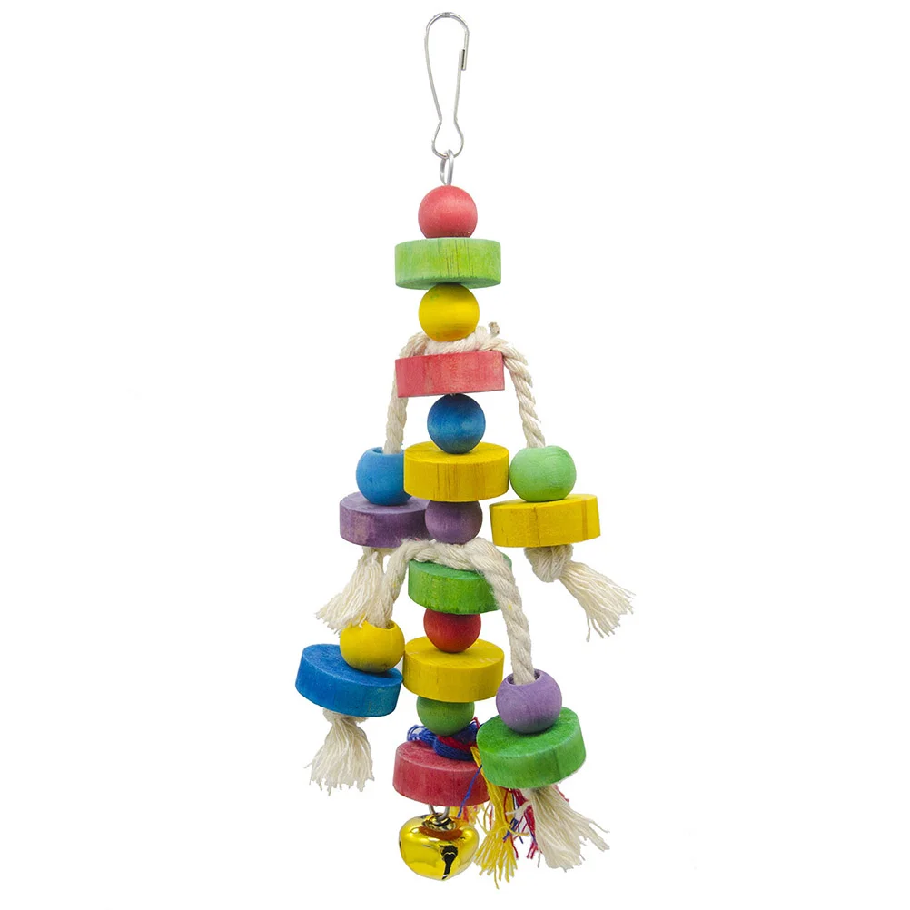 Round Block Birds Bite Playing Toy Parrot Cotton Rope String Toy Funny Bird String parrot toy bird bite toy