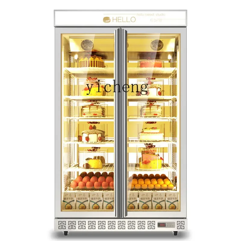 ZK cake display vertical cabinet Internet celebrity dessertWe private room baking commercial refrigerator fresh-keeping cabinet