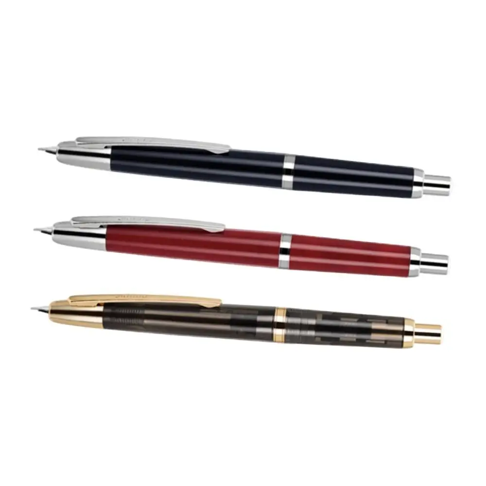 Stylish Retractable Press Fountain Pen Smooth Writing with Clip Click Fountain Pen EF/F Nib Plastic Pen Stationery Item