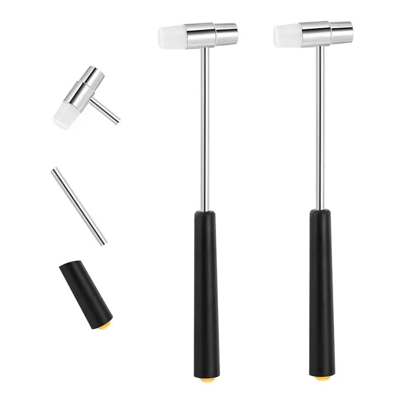 AA94-2-Pack Mini Metal Head Hammers For Precise Jewelry Crafting, Watch Tuning, And Leather DIY Projects