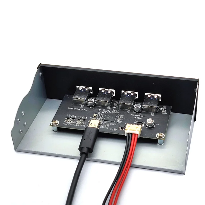 GFR5-USB3.2 Panel de unidad óptica de 4 puertos de 10 Gbps enchufe inverso hacia adelante 4X