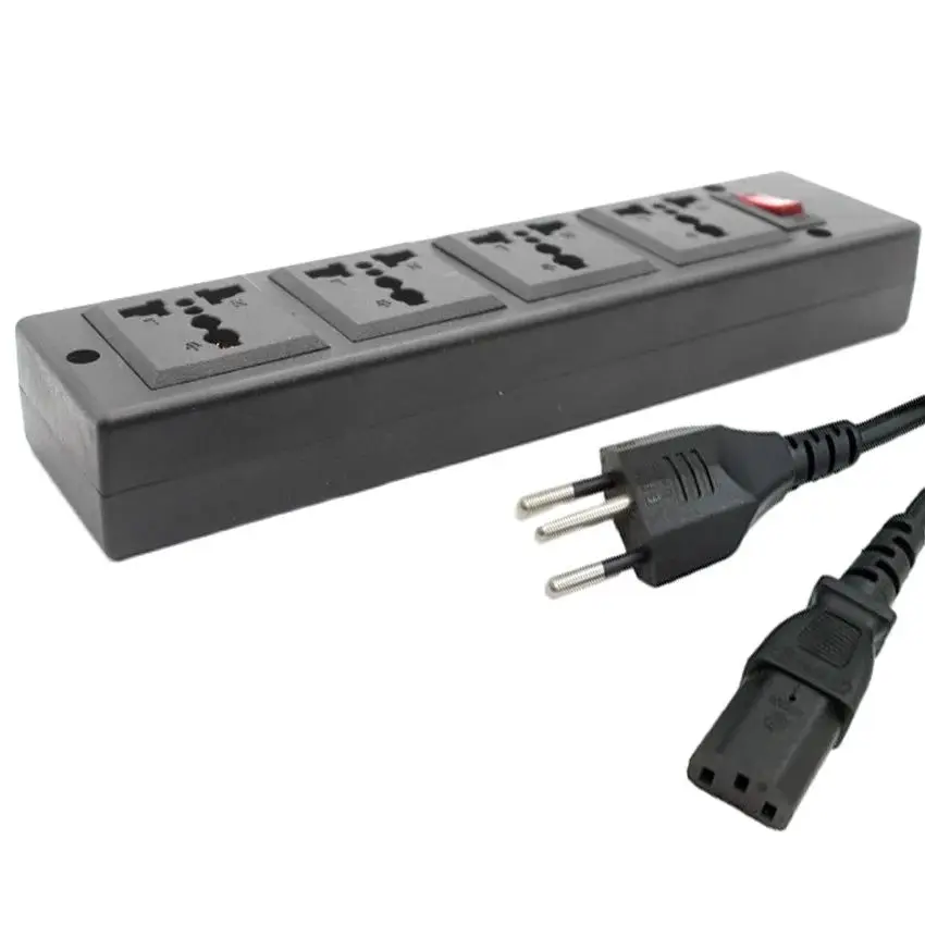 Wielofunkcyjny szwajcarski 250v 13a 1.5m 4 jack EU pasek uniwersalna moc PDU IEC320 C14 gniazdko przewód adaptera