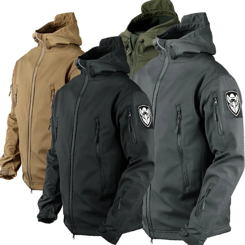 

Men's windproof softshell jacket; shark skin fleece cycling suit; windproof