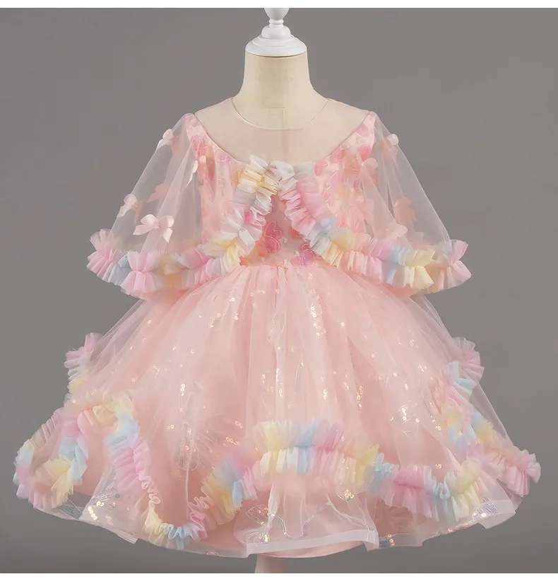 

HXCMall toddler Little Girls Lace Appliqued Wedding Flower Girl Birthday Party Pageant Formal Evening Dress