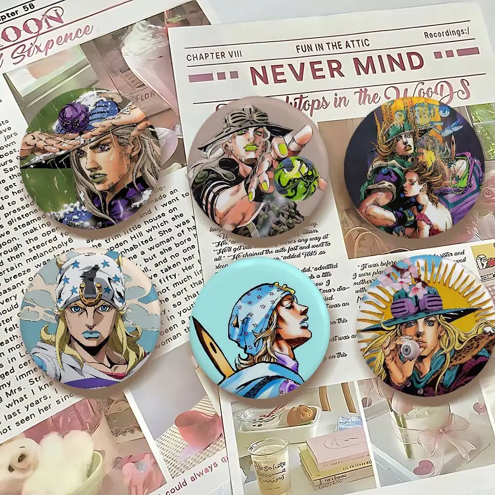STEEL BALL RUN Round Exquisite Badge Brooches Creative Pins For Clothes Hat Backpack Gift Accessories