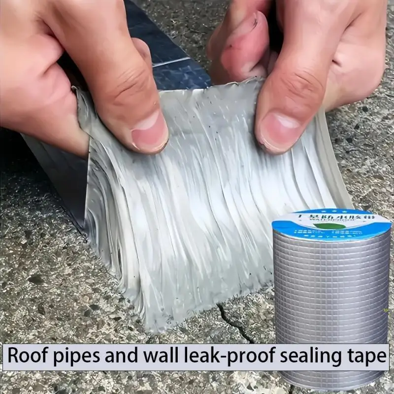 10m 1Roll Butyl Waterproof Tape Aluminum Foil Self-Adhesive High Viscosity Leak Repair Tape Roof Wall Window Pipe