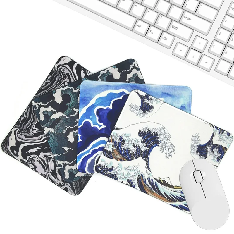 

Oil Painting Hokusai Waves Creative Office Keyboard Pad Kawaii Laptop Mouse Mat Anti Slip Desk Mats Custom Desk Pad Decorations