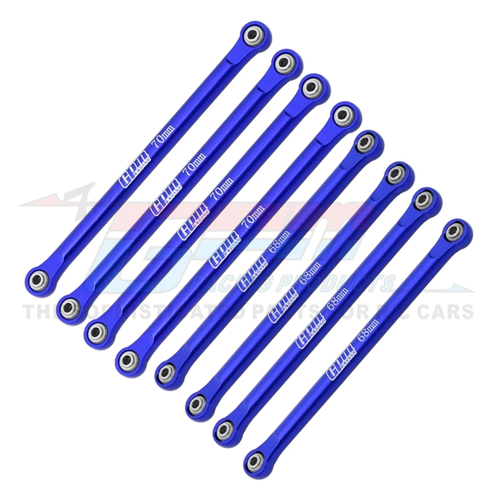 GPM Metal Aluminum 7075 Upper Lower 4-link Bar Set LOS214044 + LOS214045 for Losi 1/18 Mini LMT 4WD Monster Truck LOS01026