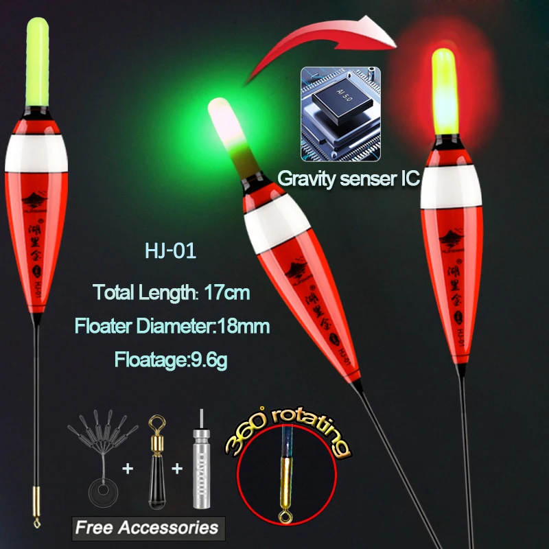 WLPFISHING Fishing Floats Gravity Sensor Electric LED Luminous Smart Floaters Fish Baits Color Change Rock Fishing Buoy Bobbers