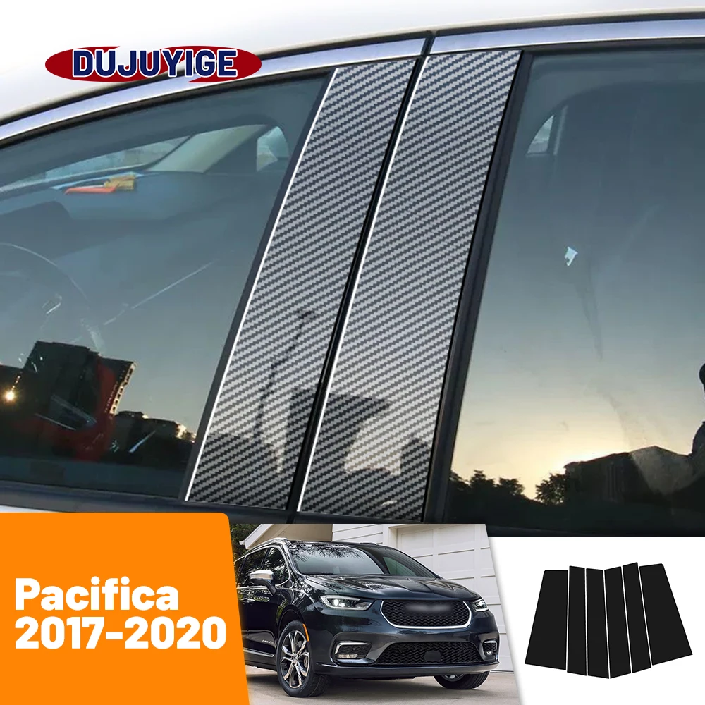 

For Dodge Pacifica 2017-2020 2018 2019 Carbon Fiber Window Door Column Deal B C Pillar Post Cover Trim Sticker