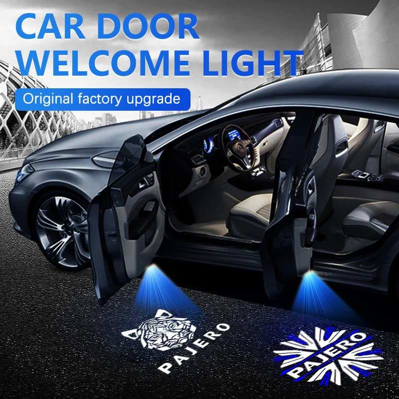 LED Car Logo Projector Ghost Shadow Welcome Door Light For Mitsubishi Pajero V87 V93 V97 V33 V80 2006-2021 Pajero Accessories