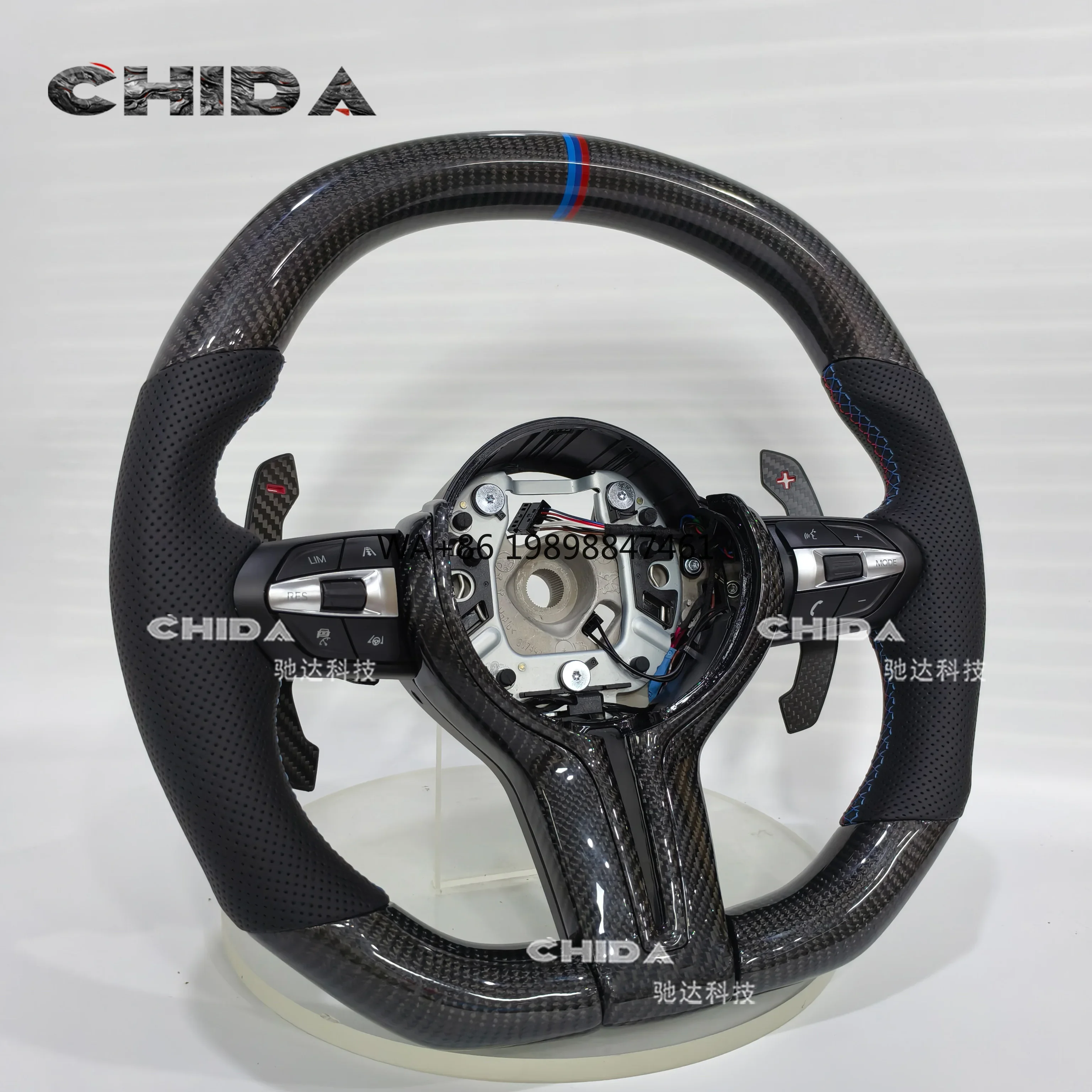

B-M-W Customized Carbon Fiber Leather Steering Wheel for Sports Design Style Compatible F30 F31 F32 7 Series 4 Series 5 Series