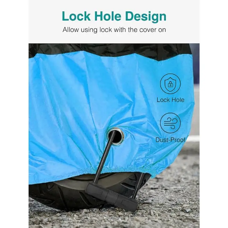 ·3 Layers Motorcycle Cover Dust UV Outdoor Protection Motor Cover Motorbike Cover All Season Universal Weather With Lock-Holes