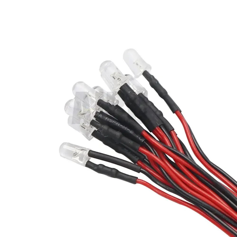 10 stks 3mm 5mm 3 v-12 v Led Licht Rood Wit Geel Voor 1/10 Rc Crawler Auto Traxxas Trx4 G63 Axiale Scx10 D90 D110 Rgt Hsp Yikong