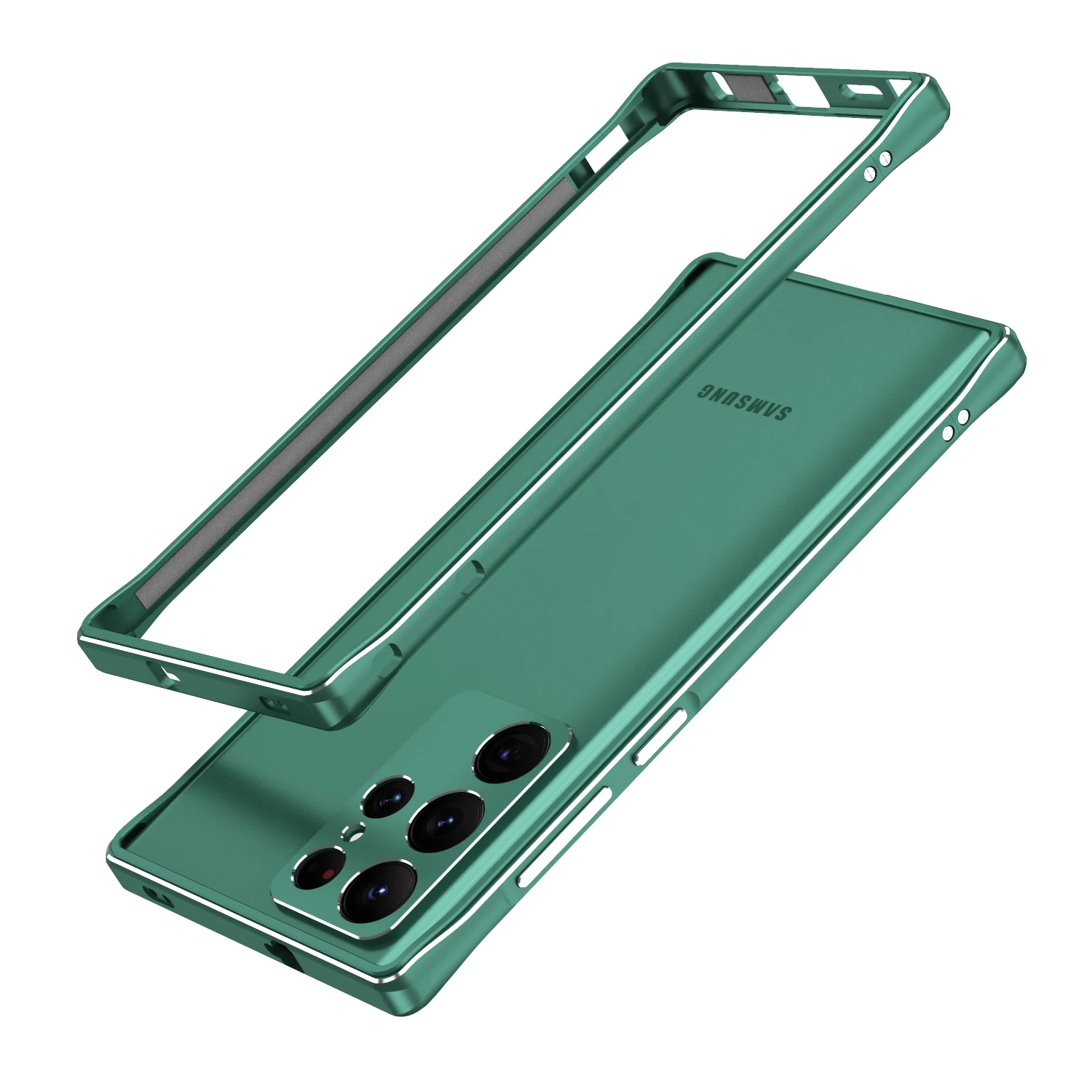 Luxury Bumper Case For Samsung Galaxy S22 Ultra Aluminum Metal Frame for Samsung S22 Ultra 5G lens protective film Phone Case