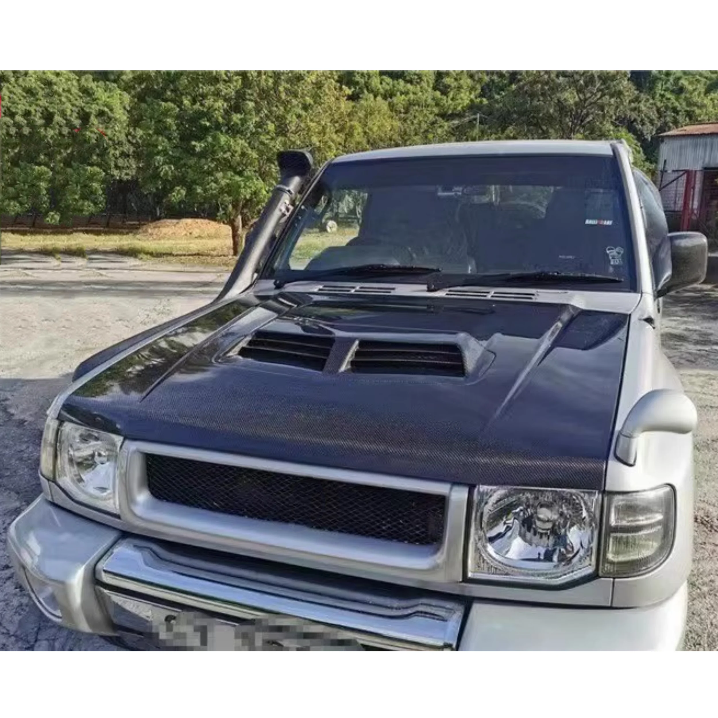 

Крышка двигателя из углеродного волокна в сборе для Mitsubishi Pajero V73, модифицированный капот, комплект кузова двигателя, автомобильные аксессуары