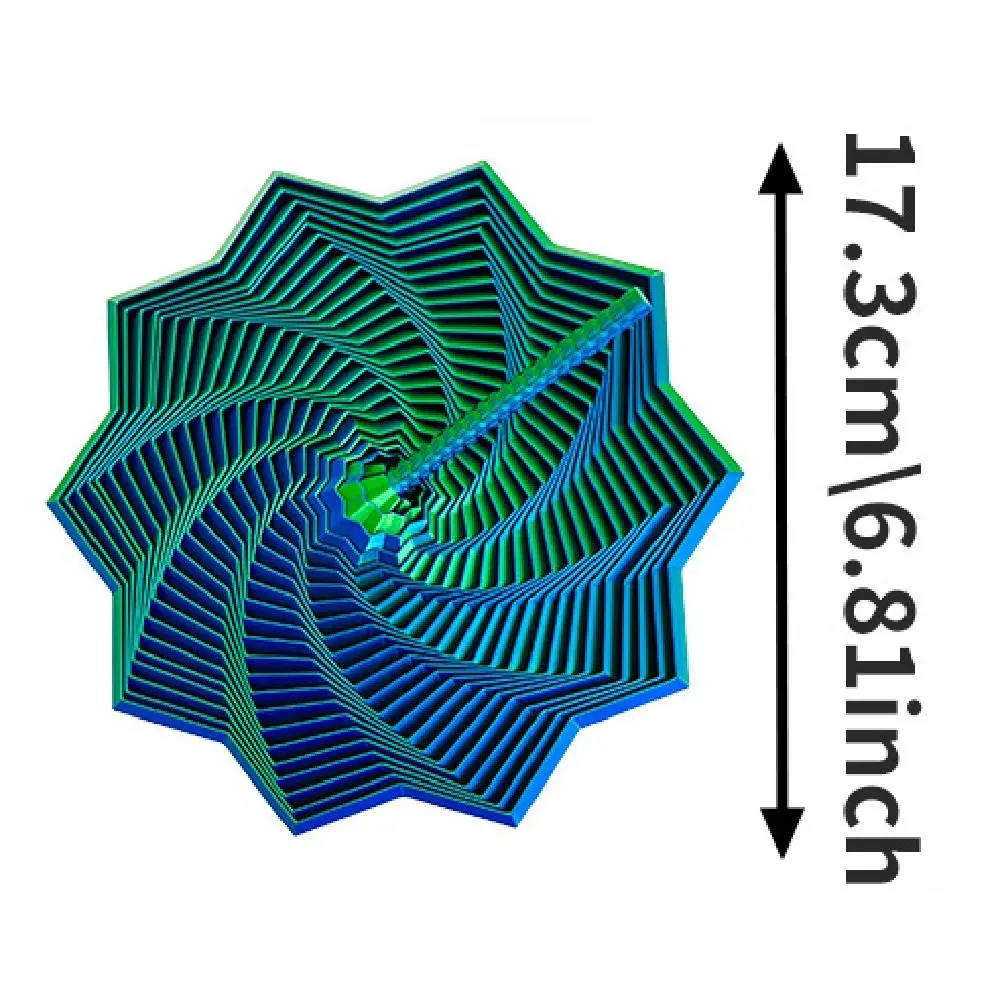 3D-printen Fractal Fidget Star Model Uitgebreid geometrisch ontwerp Spiralen Zintuiglijke draagbare visuele illusie Decompressie