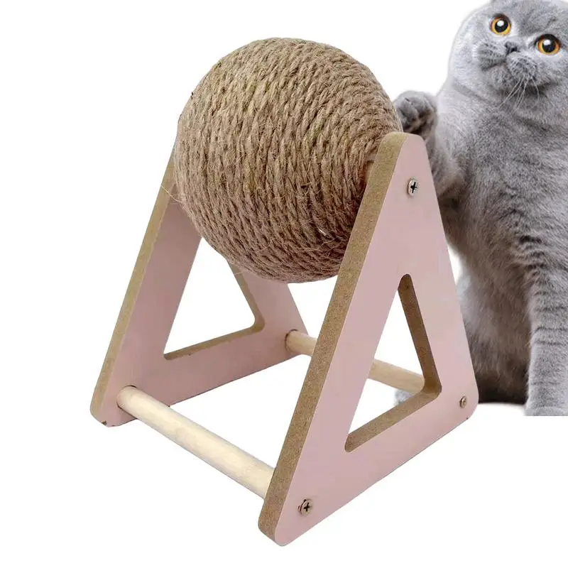 Cat Scratching Ball Rotatable Floor Ball Toy Cat Scratcher Reduce Boredom Indoor Cat Interactive Ball Toy for Dining Room Study