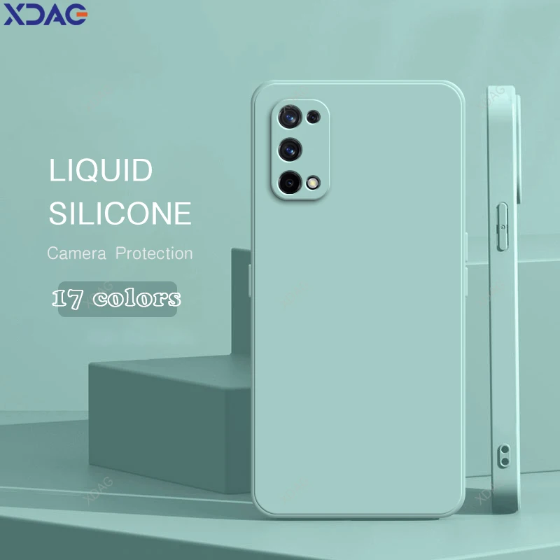 

Liquid Silicone Case Cover for OPPO Realme Q2 Pro Q2Pro Shockproof Lens Protection Solid Color Back Phone Funda Shell Accessorie