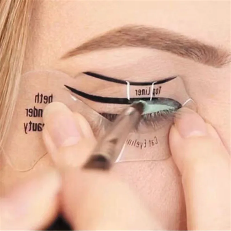 2 teile/beutel Katze Eyeliner Smokey Eye Vorlage Form Modell Mode Eyeliner Karte Schablone Auge Make-up Schablonen