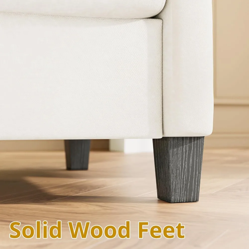 مساند للذراعين قابلة للتعديل مقاس 92 بوصة، أريكة حديثة ذات 3 مقاعد لغرفة المعيشة، أريكة قوية للشقة أو المنزل #5