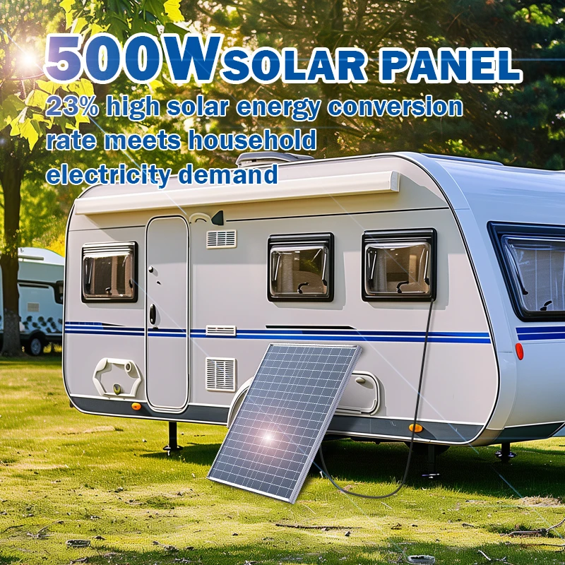 

500W Solar Panel, 23% High Efficiency Monocrystalline Solar Panel Kit For RV, Camper, Boat, Off-Grid Home Power System