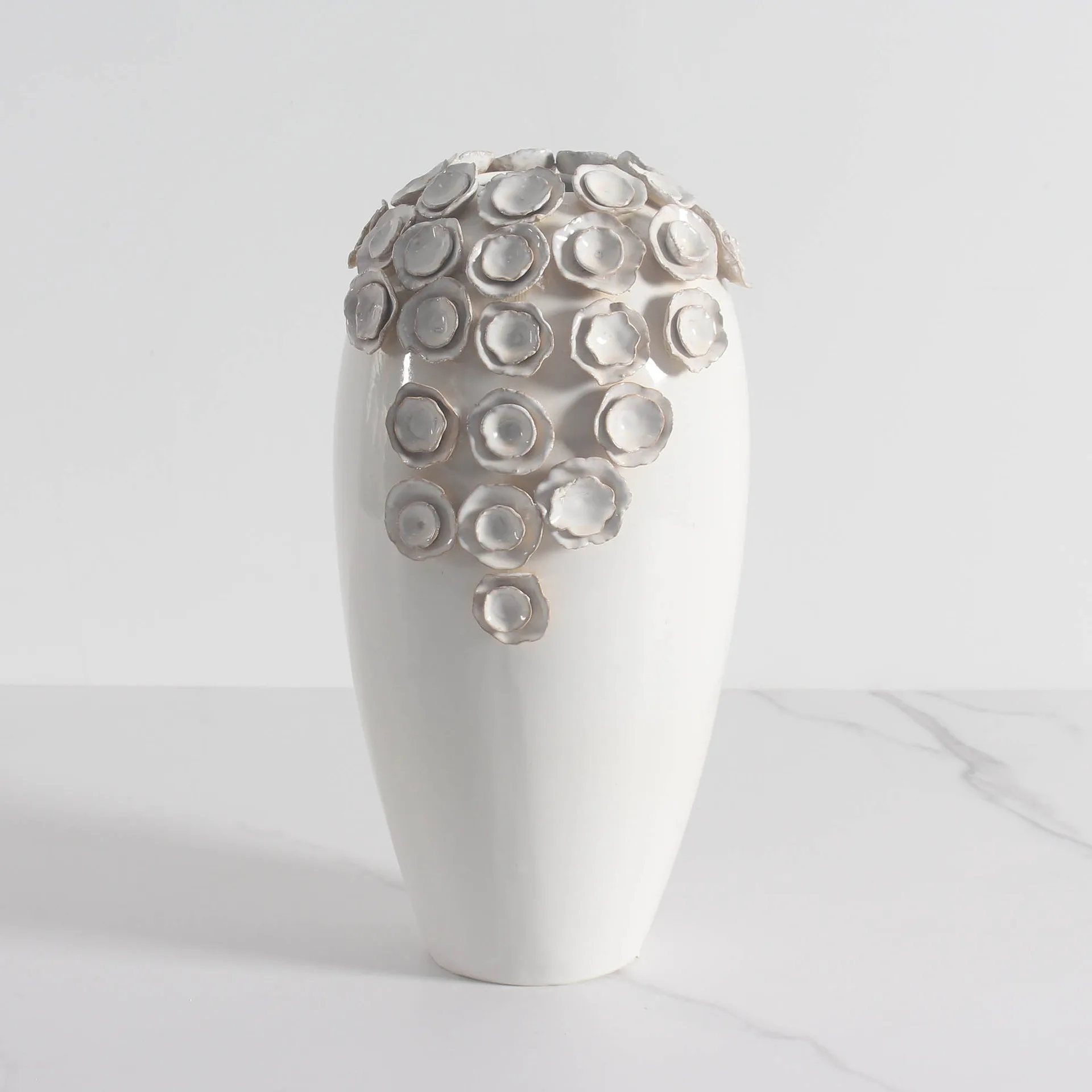 Modern simple handmade ceramic vase creative pinched flower living room hotel ornament