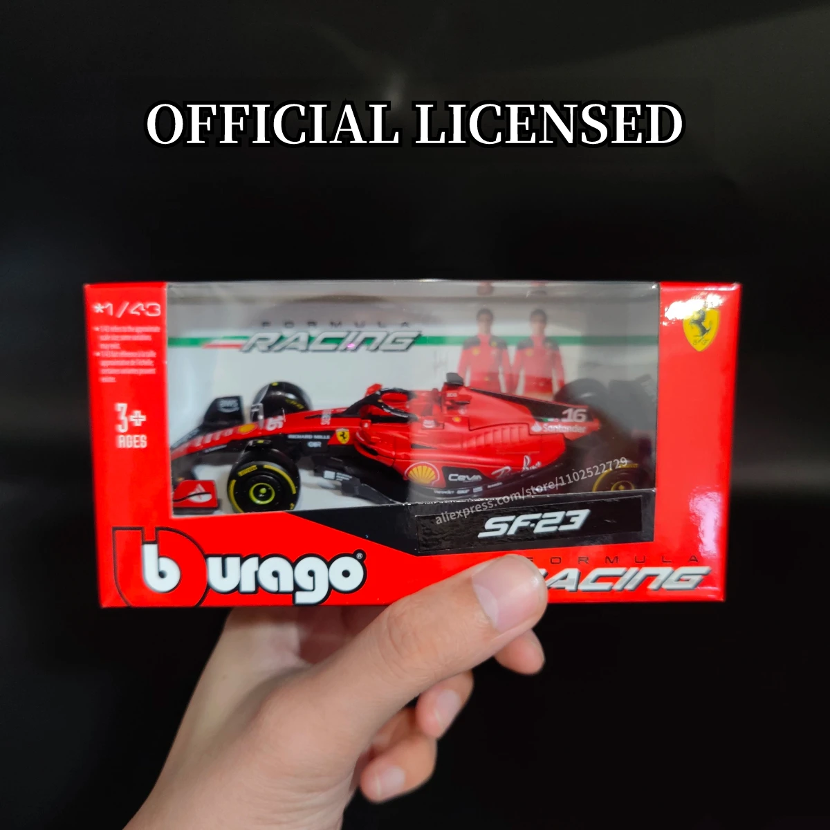 Bburago 1:43 F1 2023 Scuderia Ferrari SF23 Car Model Leclerc Sainz Signature Showcase Formula 1 Toy Miniature Replica Xmas Gift