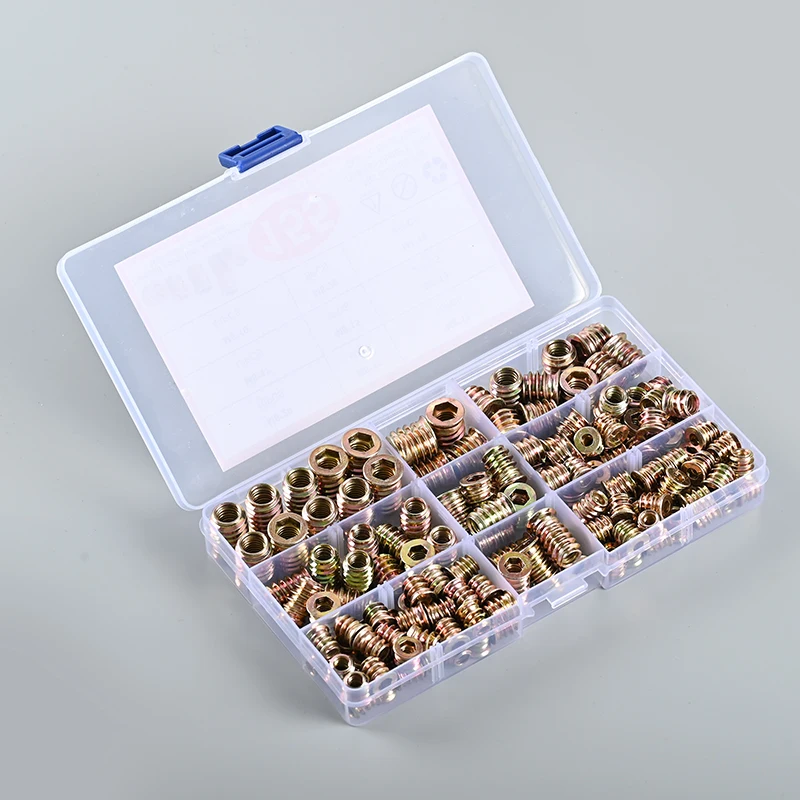 155-teiliges Senkkopf-Muttern-Set mit Innen- und Außengewinde, Gewindeeinsätze, Muttern-Sortiment-Set