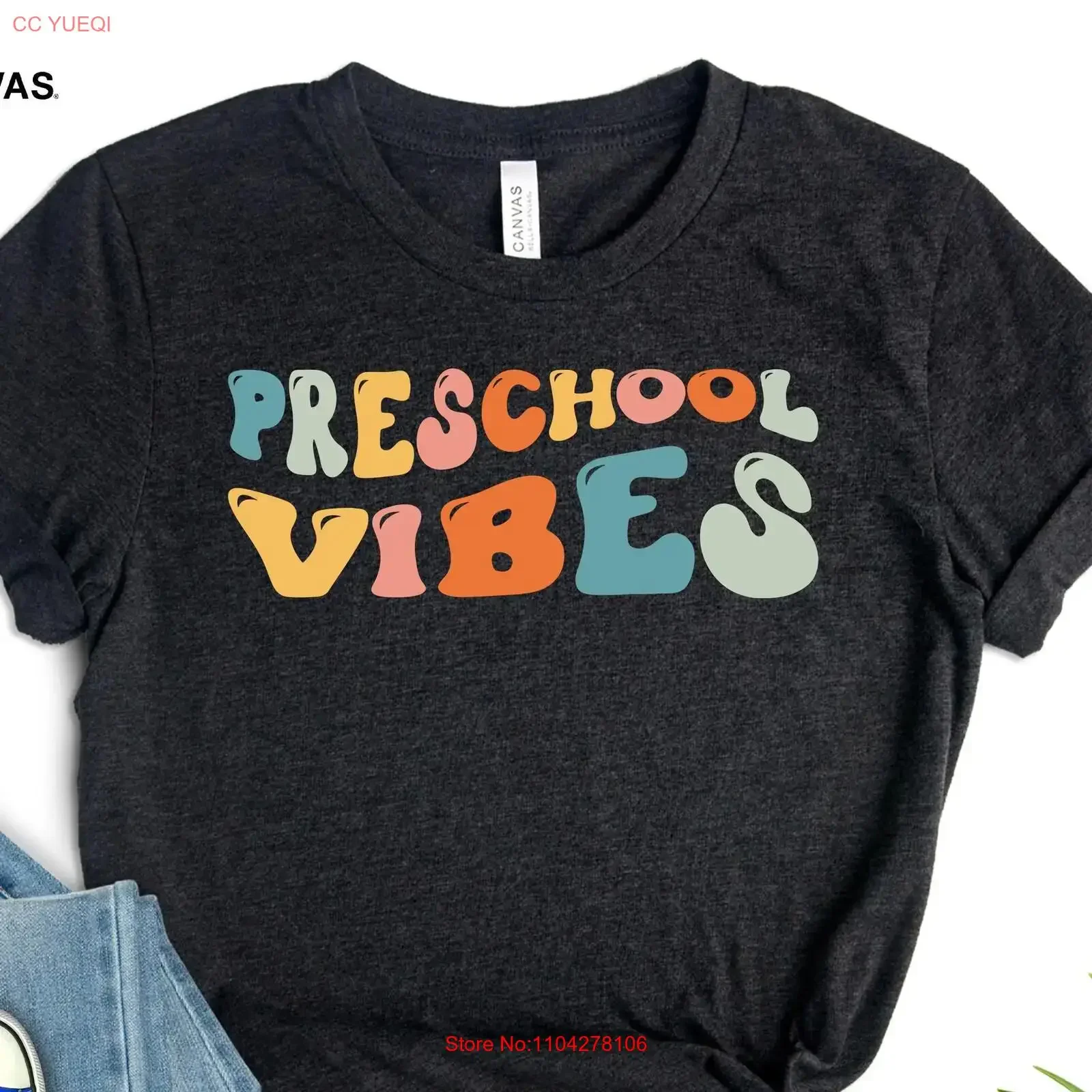 Preschool T Shirt First Day of School Back To Teacher Funny vintage Washed Soft Casual designer clothes Breathable Stylish