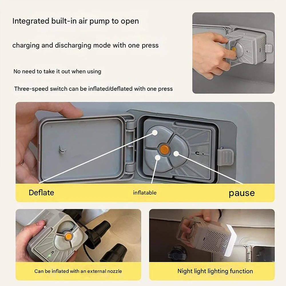 جديد 2 أشخاص نفخ فراش التخييم للطي في الهواء الطلق داخلي المنزل وسادة هوائية 48 سنتيمتر عالية السرير كسول وضع لينة الجلد ودية