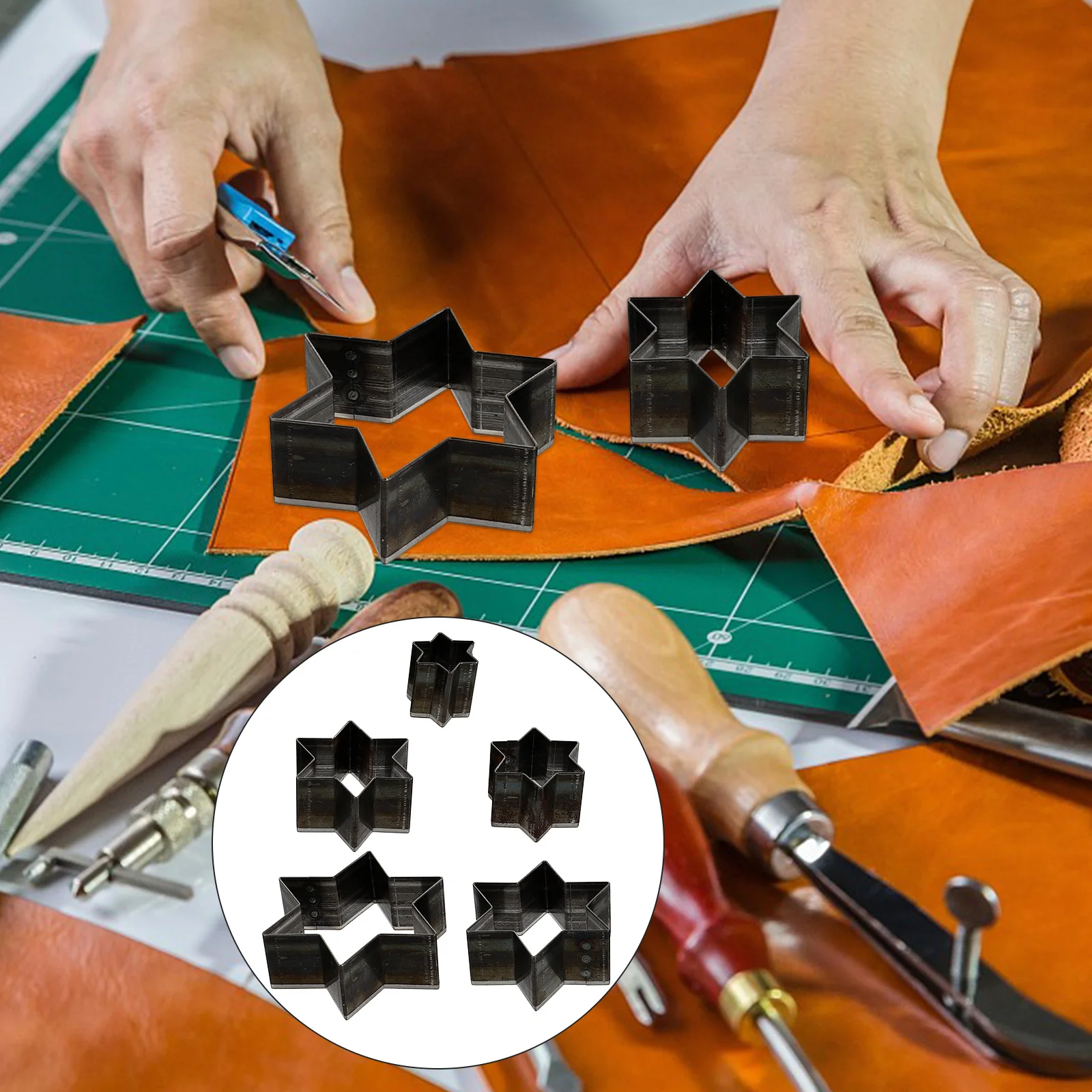 

5Pcs Cutting Mold High Quality Steel Handmade Punch Cutter DIY Punching Tool Hole Punch Hole Cutter