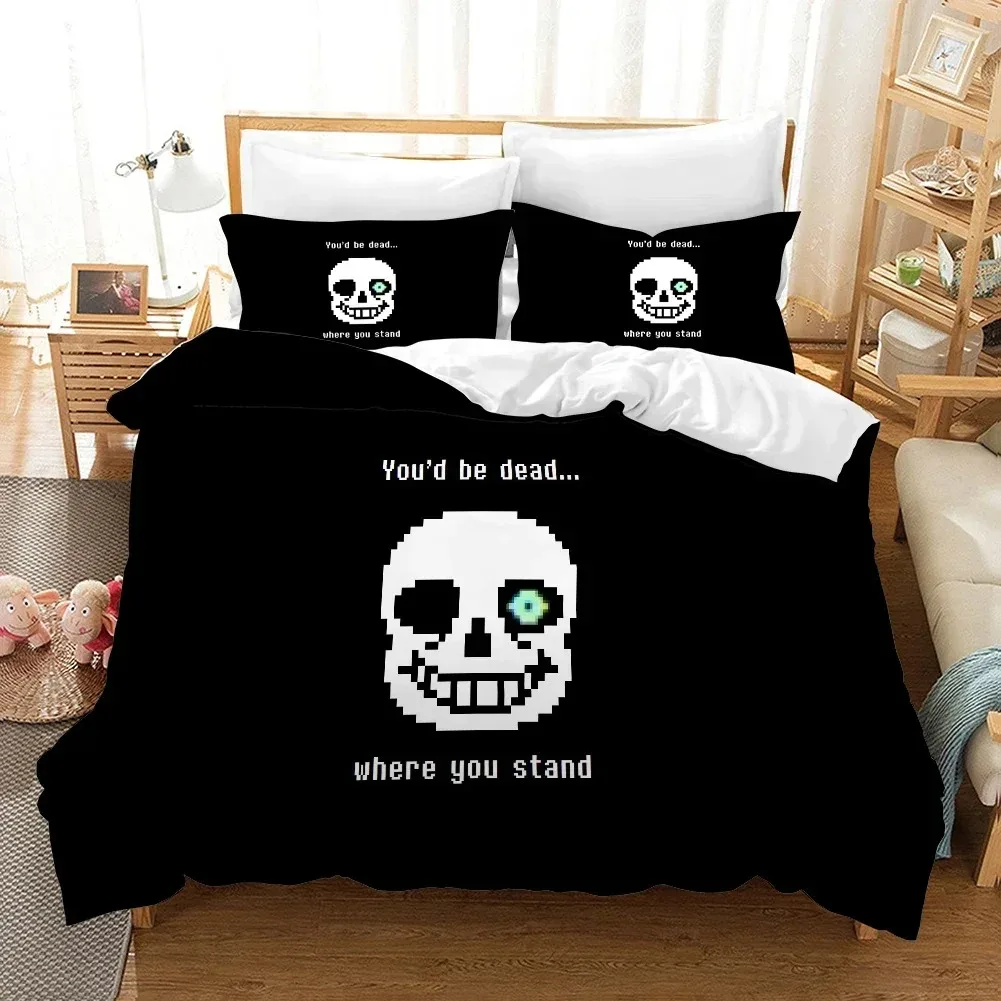 

Undertale Game Frisk Sans Papyrus Bedding Set 3D Printed Suitable for Bedroom Duvet Cover Set With Pillowcases Kids Home Textile