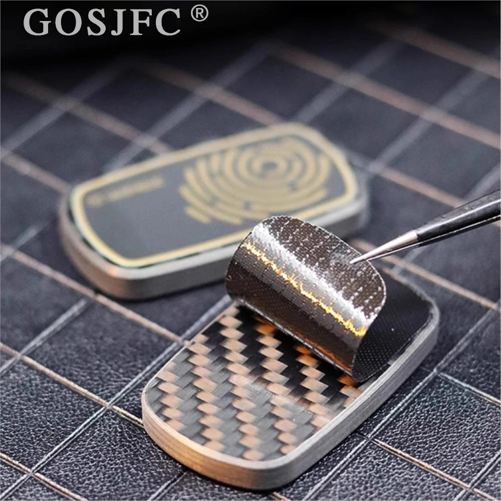 JUZHEDC Impressão digital Fibra de carbono Posições ilimitadas Push Slider Metal Fidget Slider