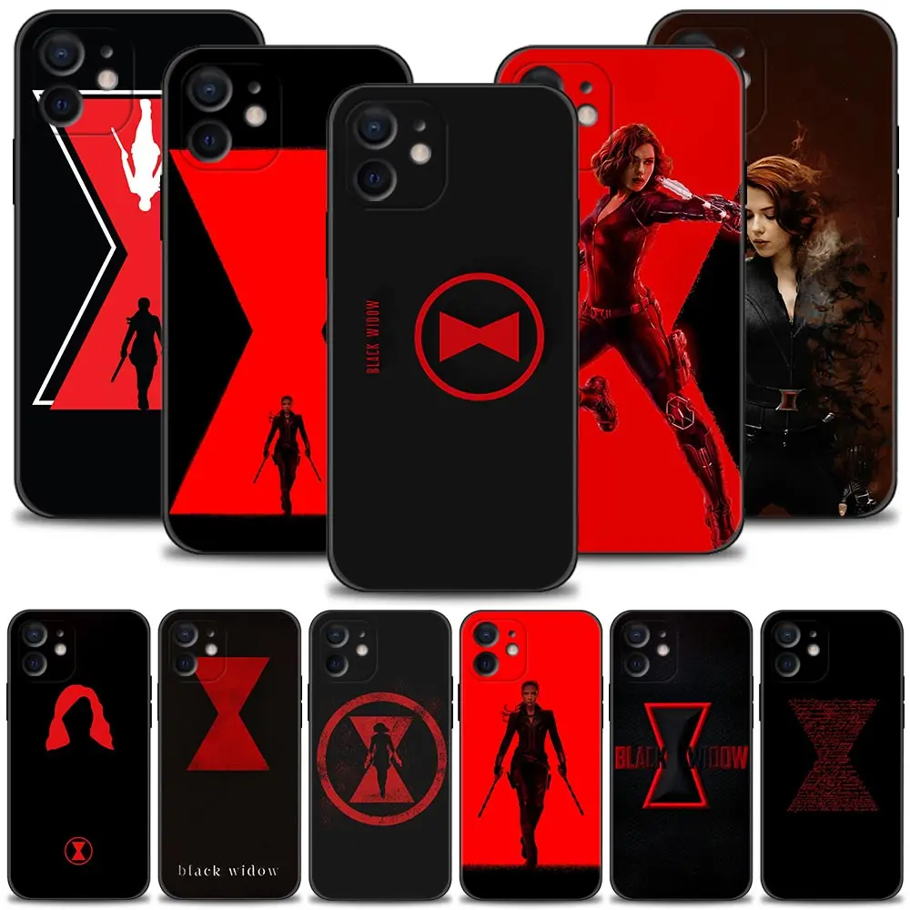 Marvel Black Widow Silicone Phone Case For iPhone 15 14 13 12 11 Pro Max Mini XS X XR 7 8 Plus Thin Soft Cover Shell Cases