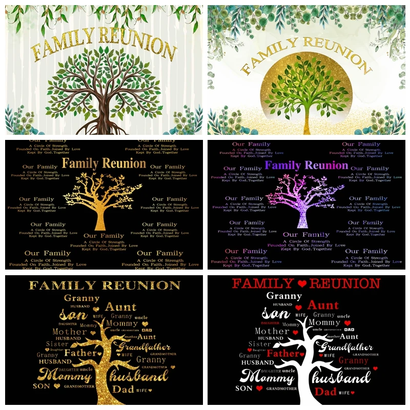 

Family Reunion Backdrop for Photography Family Tree Members Moving Reunion Home Family Gathering Party Background Photo Booth