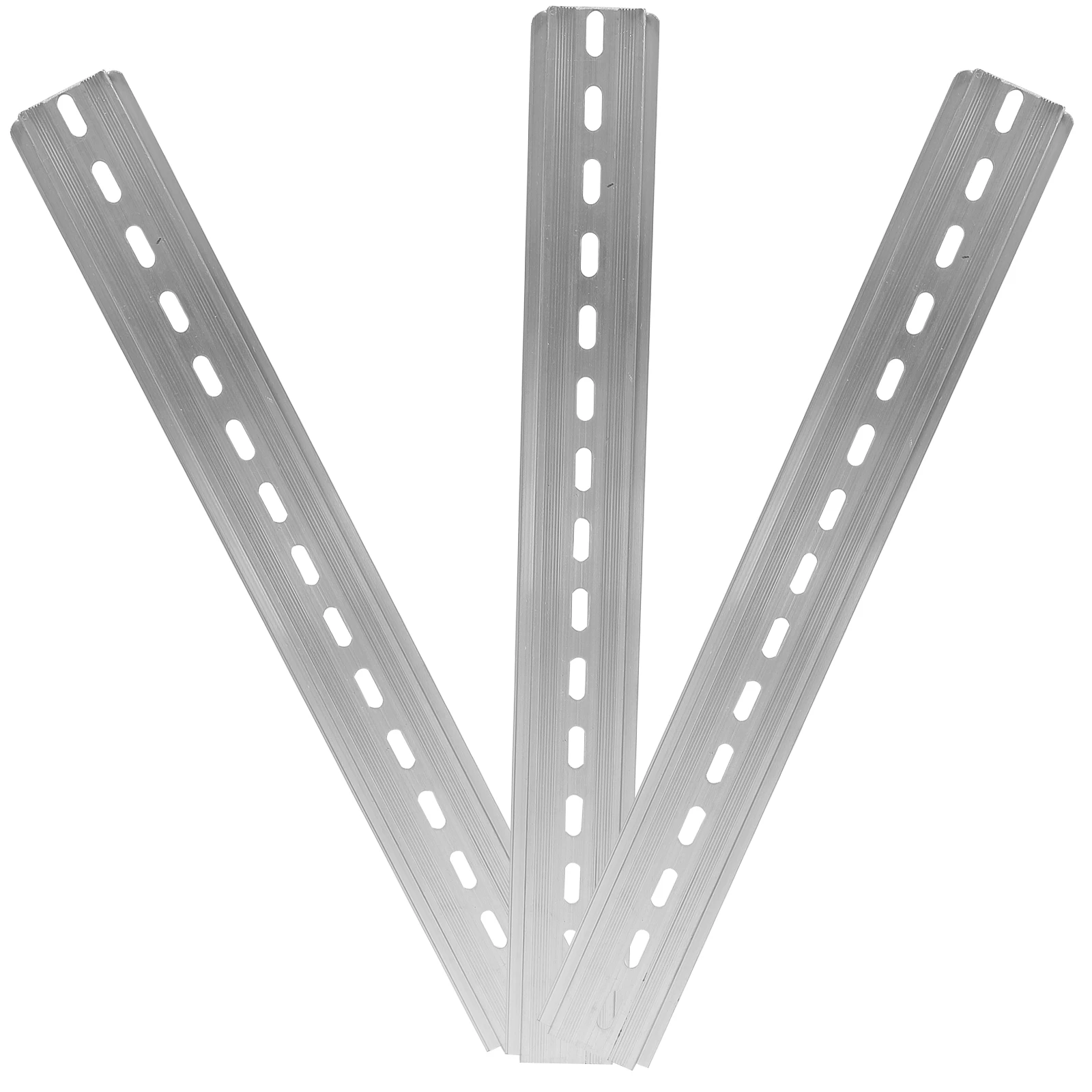 

3pcs Electrical 9.84Inch Long 35mm Wide Aluminum Slotted Din for Components Industry Metal