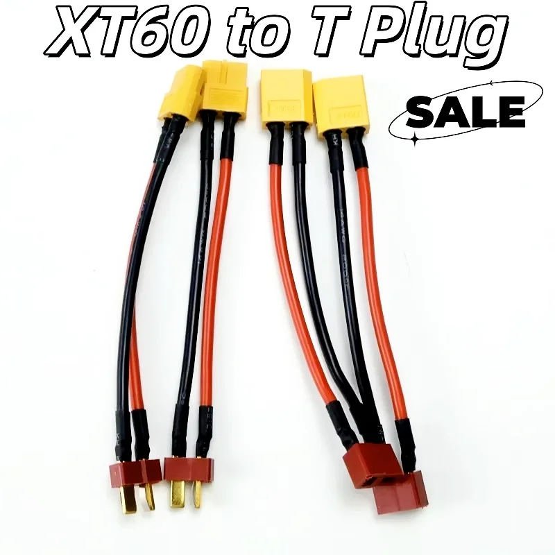 

4/9PCS XT60 to T Plug Battery Connector 14AWG 10CM Silicone Wires Male/Female Extension for Battery Charger Motor DIY