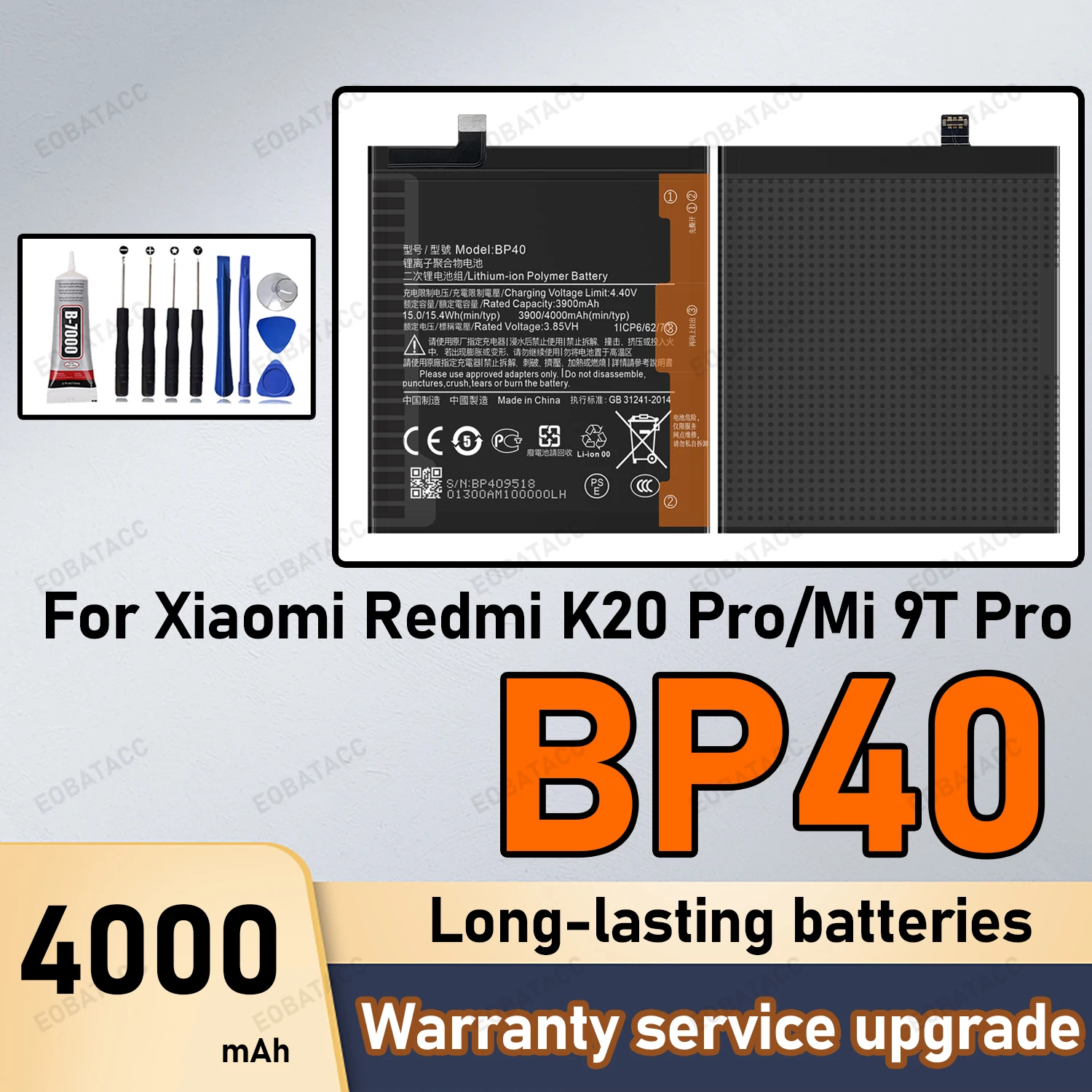 

BP40 4000mAh Large capacity Battery For Xiaomi Redmi K20 Pro/Mi 9T Pro Batteries New High Quanlity