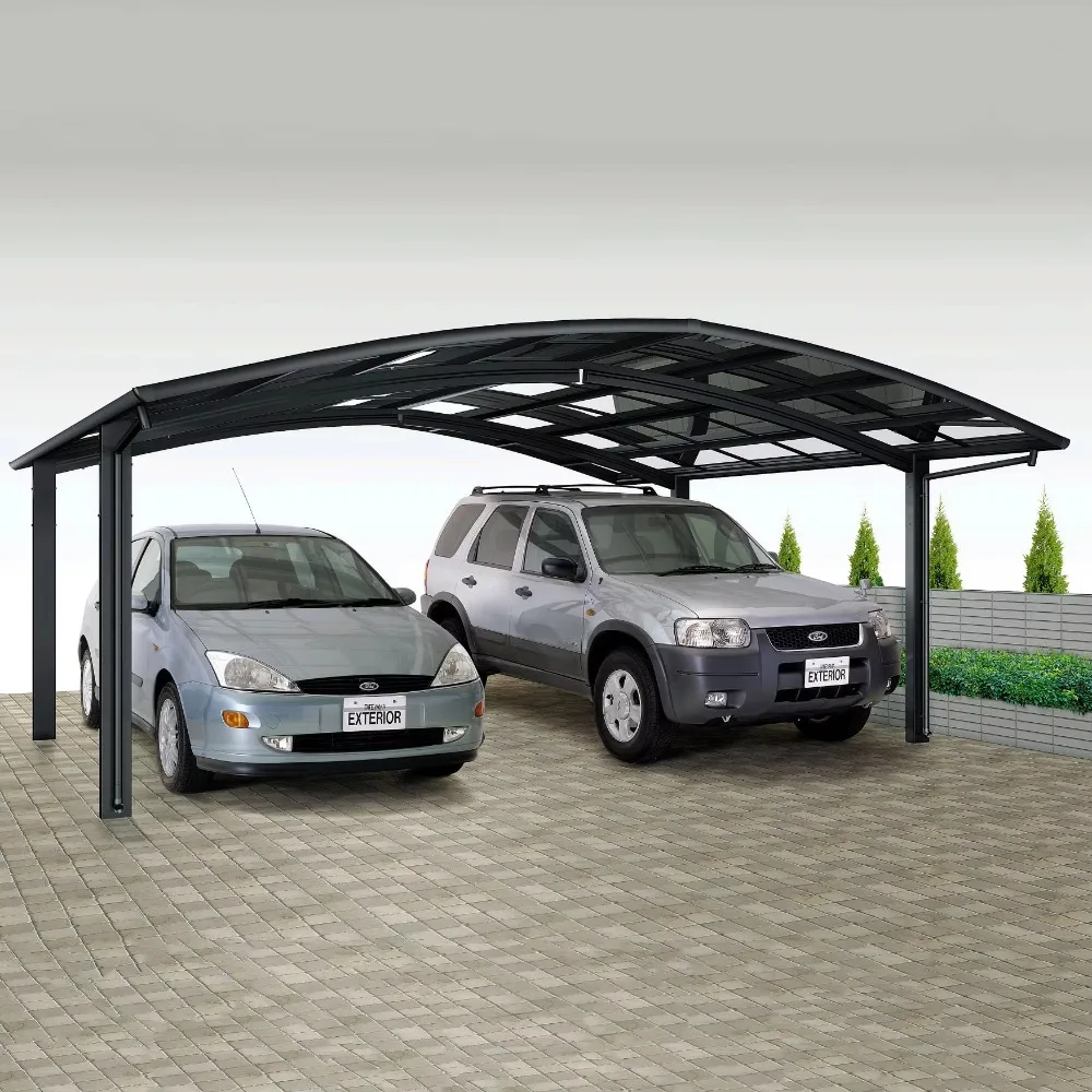 Custom Double Parking Carport, Aluminum Frame with Polycarbonate Roof, New‑Style Outdoor Vehicle Protection Canopy