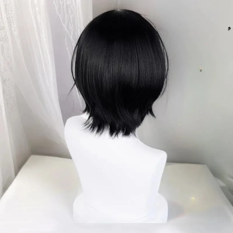 Perruque de Cosplay originale Sin Kuze Shizuka pour hommes et femmes, cheveux courts noirs, résistants à la chaleur, accessoire d'halloween