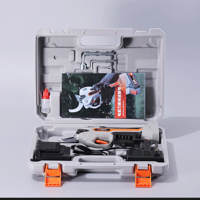 DD3344  Cut 60mm Garden Electric Shears LED Display  Tree Branch Cordless Pruning With Two Rechargeable Batteries Powered Pruner