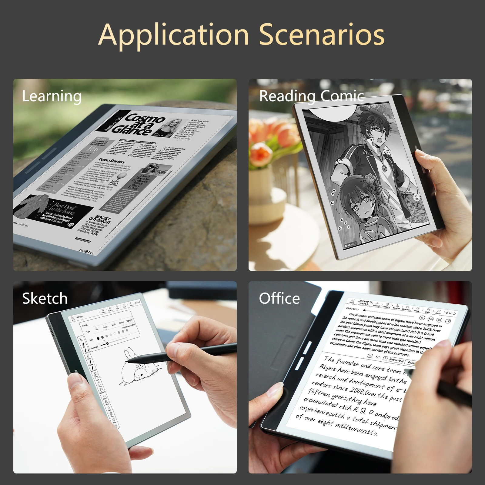 Bigme B751 شاشة حبر 7 بوصة قارئ الكتب الإلكترونية بخط اليد ورق إلكتروني دفتر إلكتروني قارئ epaper الإلكتروني