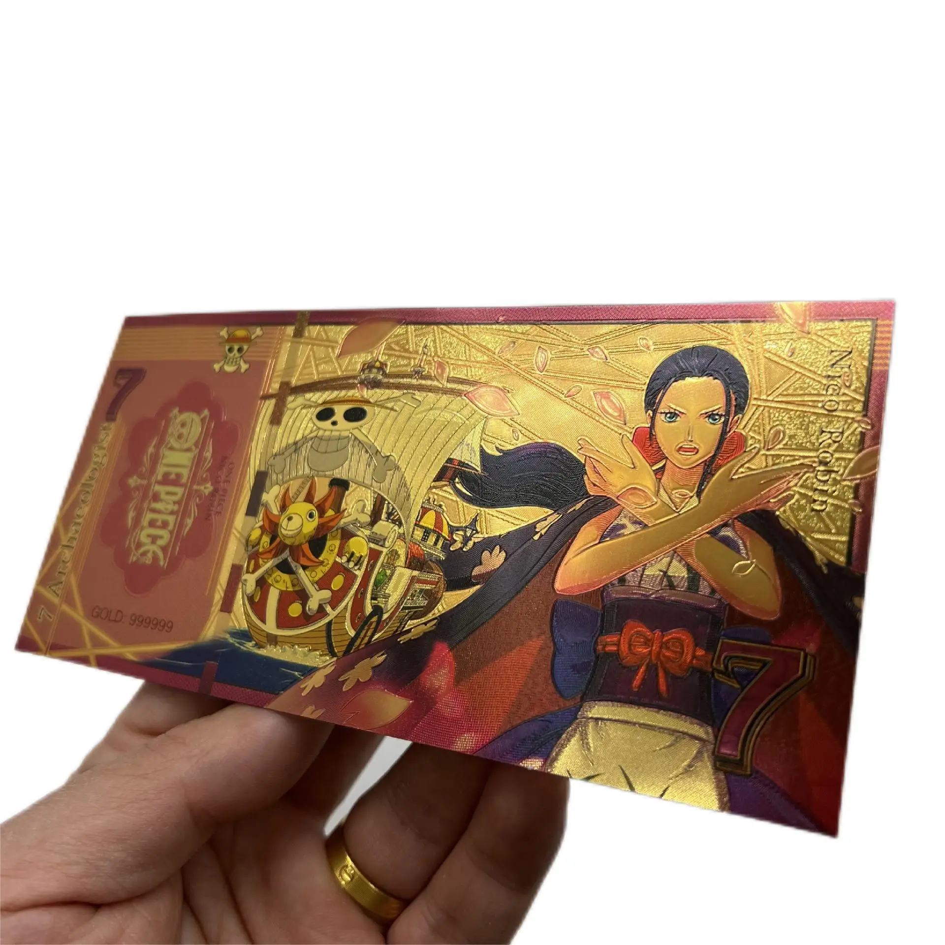Anime One Piece Figure Colored Commemorative Coins Collection Card The Fifth Sea Emperor Series 3D Toys