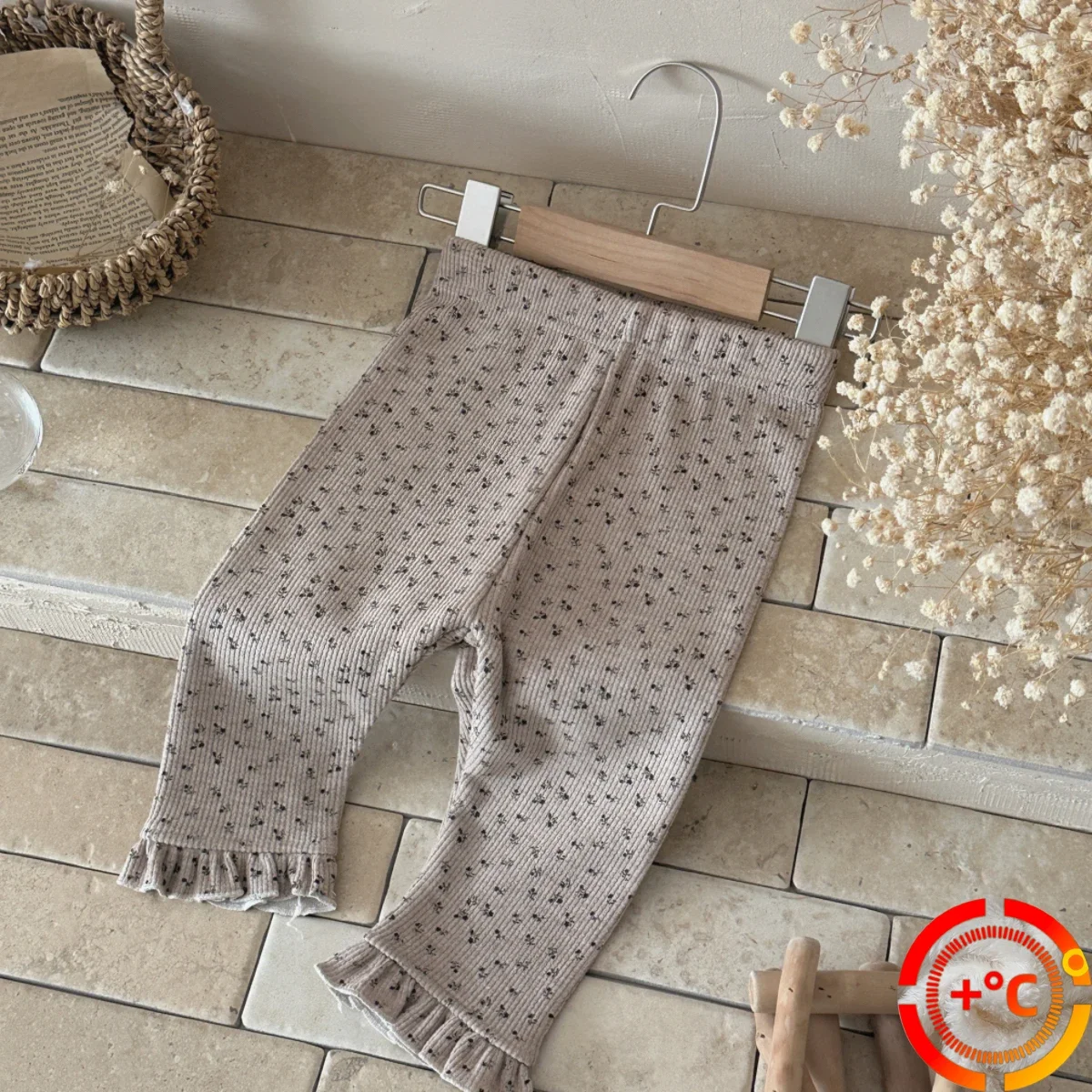 Baby Girls Clothes Winter Lace Hem Small Floral Print Kids Pants Elastic Waist Casual Toddler Baby Trousers Clothes 1-3 Years