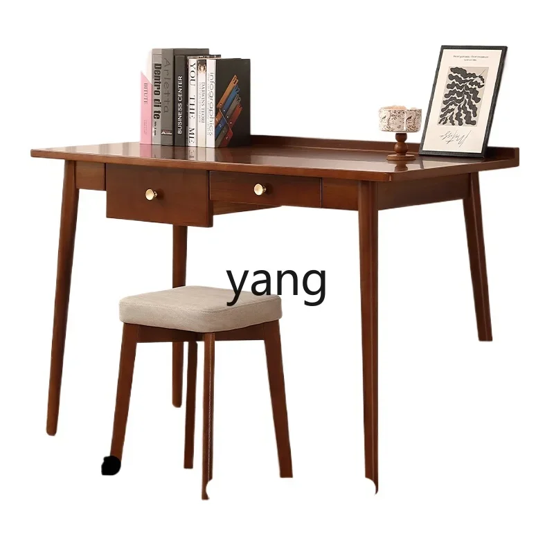 LHH retro solid wood desk bedroom home computer desk office writing medieval learning