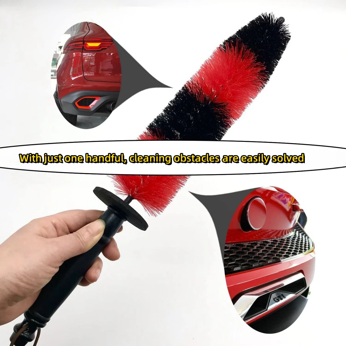 Auto Wheel Long Soft Cleaning Brush Car Wheel Brush Rim Tire Detailing Brush Car cleaning for Wheels Rims Exhaust Vehicle Engine