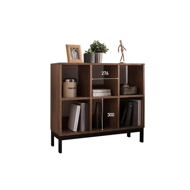 

XK Nordic Solid Wood Bookcase Vintage Bookshelf Walnut Ins Style Bookshelf Simple